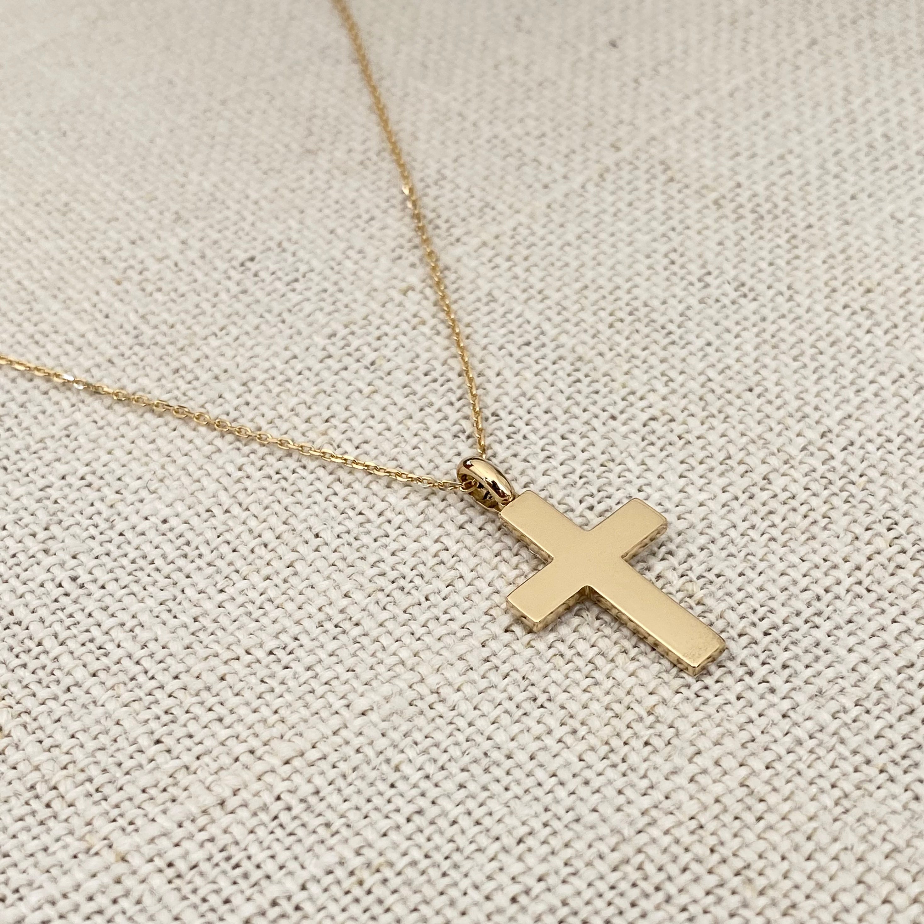 Classic Gold Cross Pendant with hoop