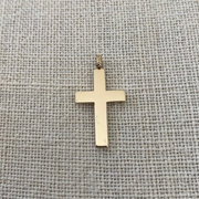 Classic Gold Cross Pendant with herringbone hoop