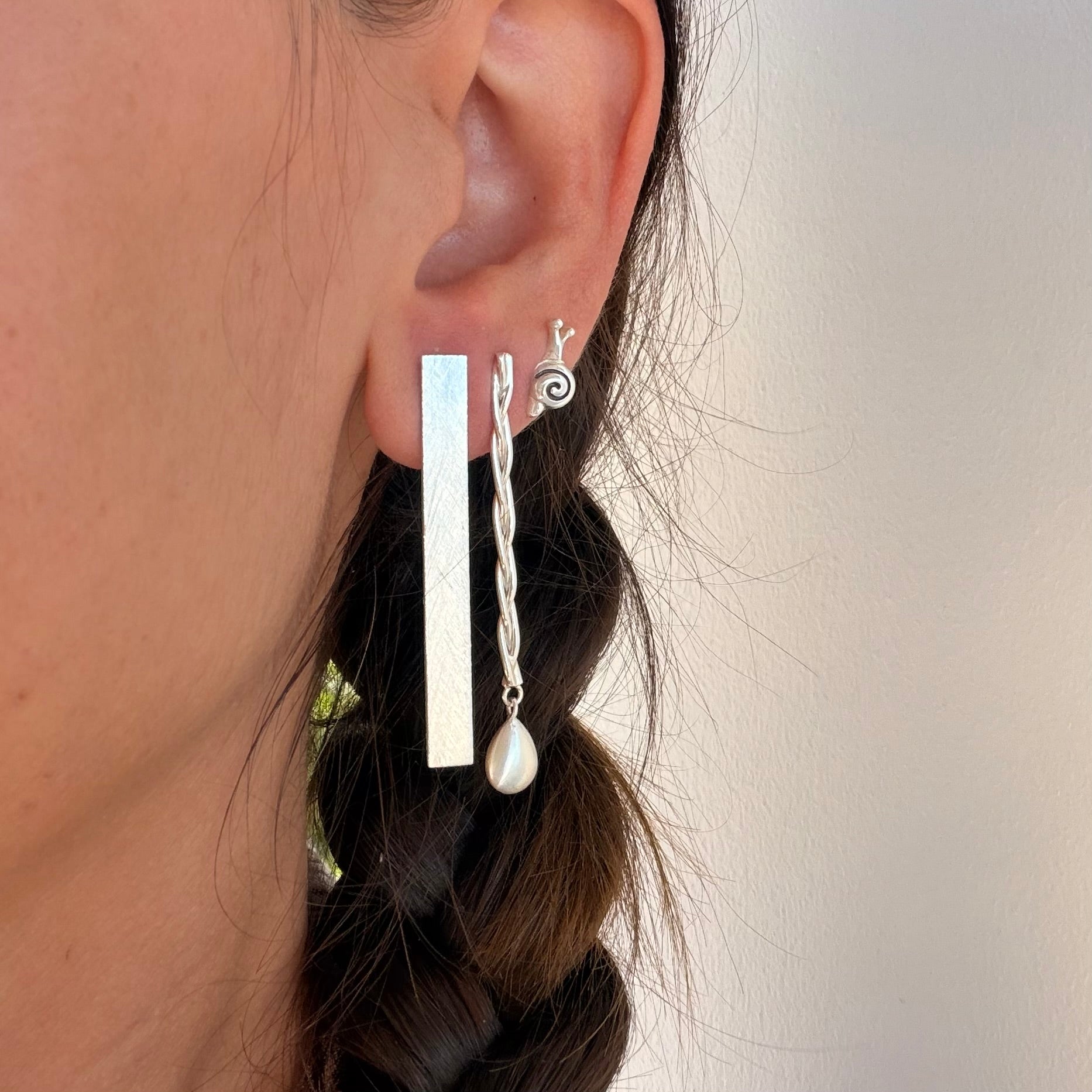 Silver Snail Studs