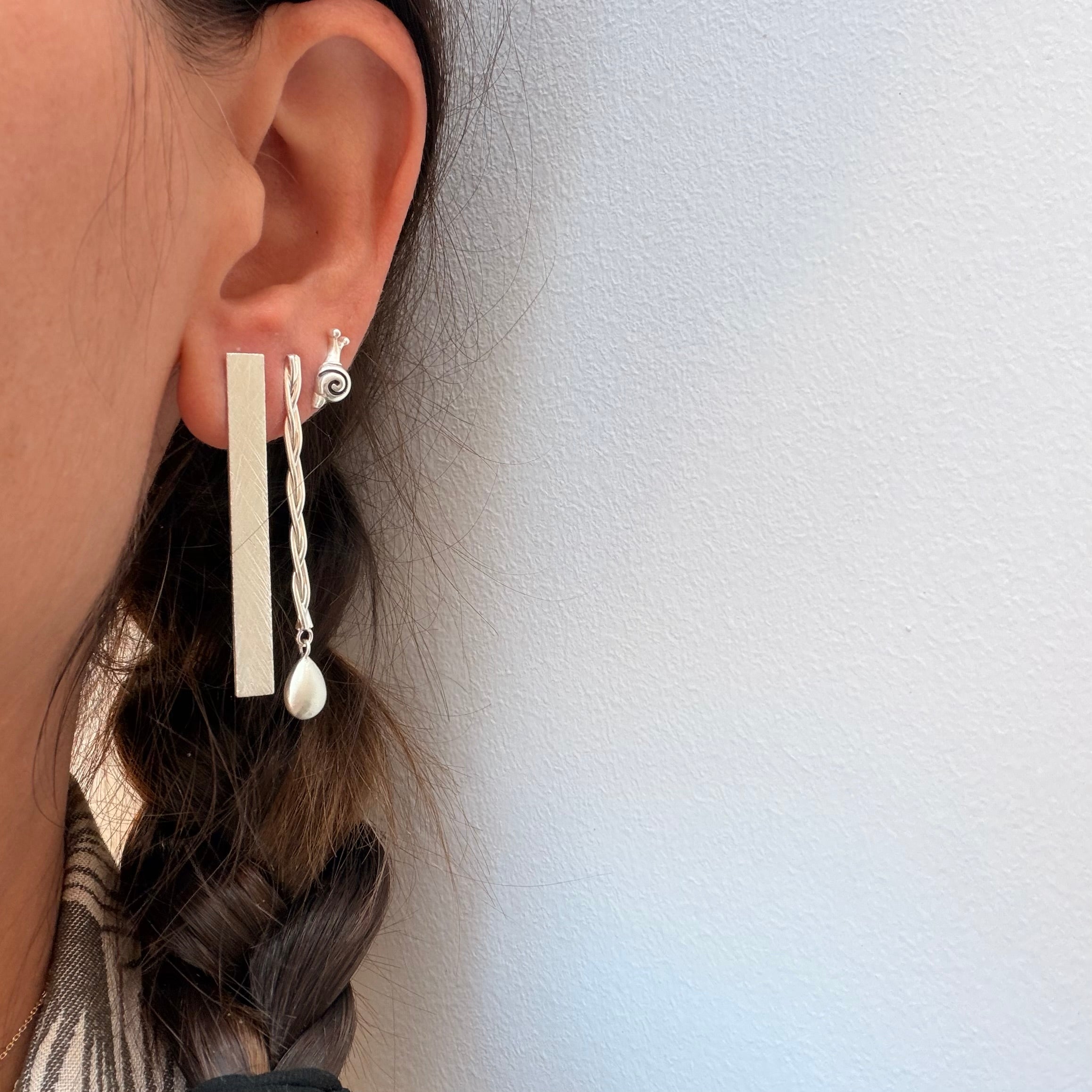 Silver Snail Studs