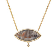 Eye of Nature — Lace Agate & Diamond Necklace