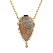 Quiet Glow — Lace Agate & Diamond Necklace