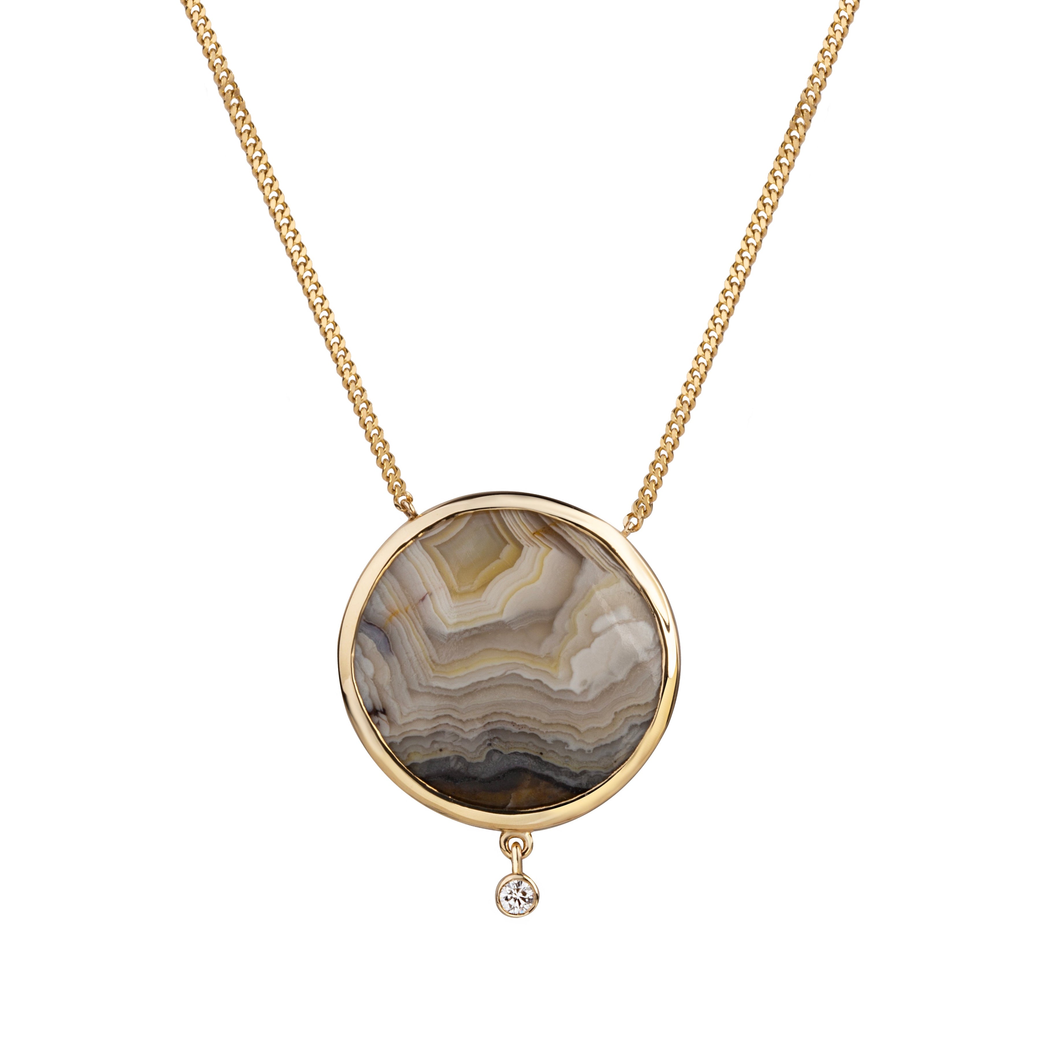 Gradient Light — Lace Agate & Diamond Necklace