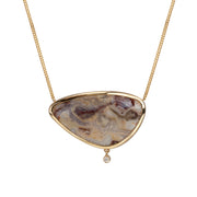 Pebble — Lace Agate & Diamond Necklace