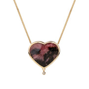 Blush Heart — Rubellite & Diamond Necklace