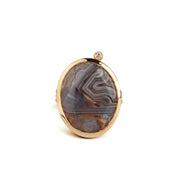 Grey Harmony Ring — Lace Agate & Diamond