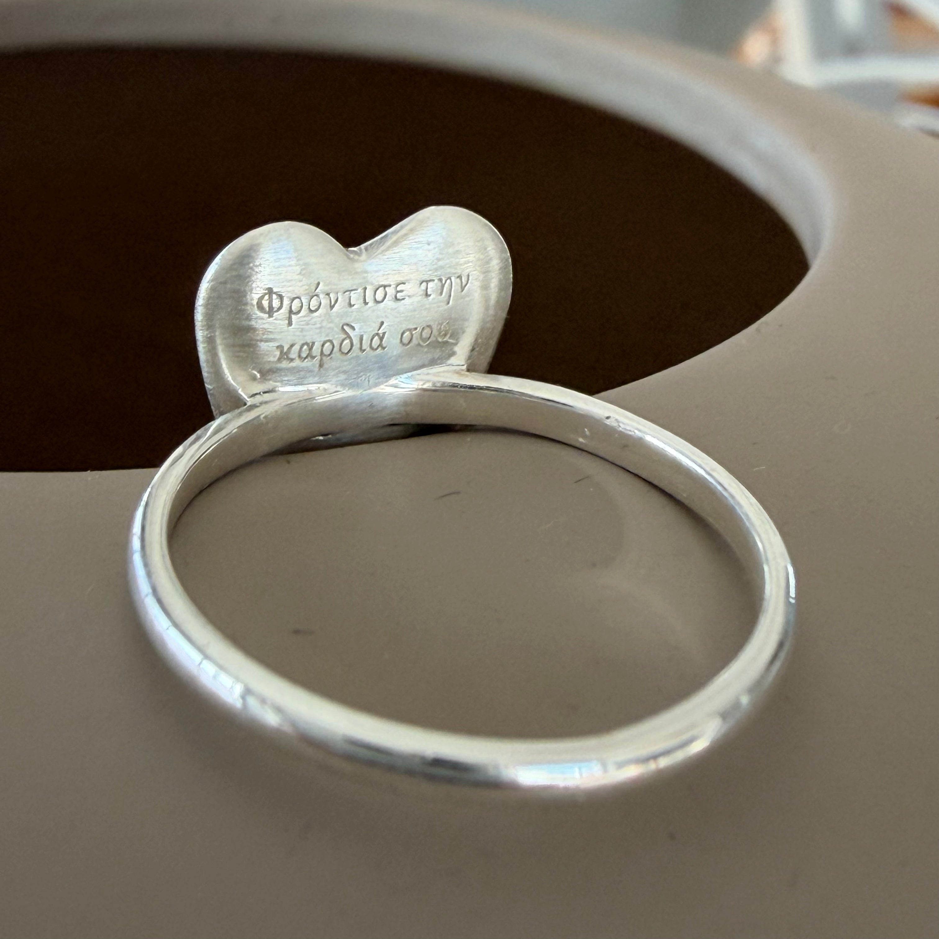 Silver Diamond Heart Ring (Big)