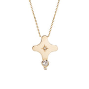 14K Gold Big Star Diamond Necklace