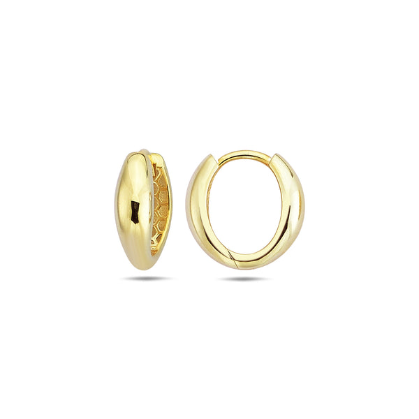 9K Gold Bold Oval Hoops