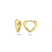 9K Gold V-Heart shaped Hoops