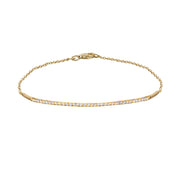 14K Gold Diamond Bar Bracelet with chain