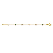 14K Gold Beaded Emerald Chain Bracelet