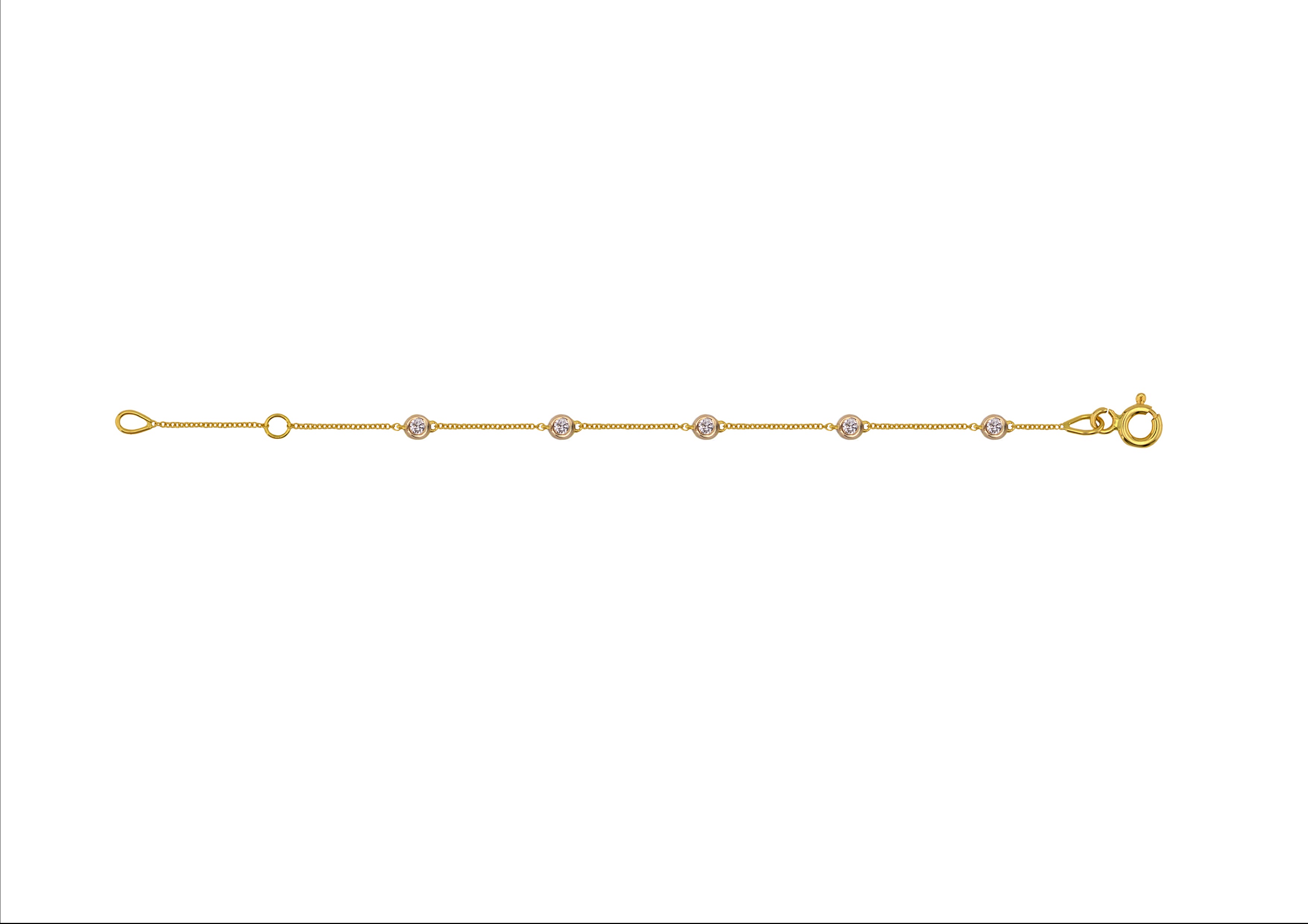 14K Gold Beaded Diamond Chain Bracelet