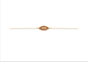 14K Gold Chain Bracelet with Navette Nude Enamel Diamond Motif