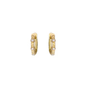 14K Gold Small Twisted Earrings with Diamonds