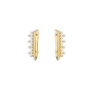 14K Gold Oval Earrings with Diamonds