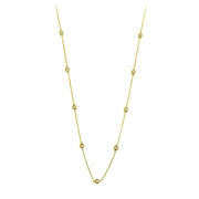 14K Gold Beaded Diamond Chain Necklace