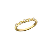 14K Gold Twisted Band Diamond Ring