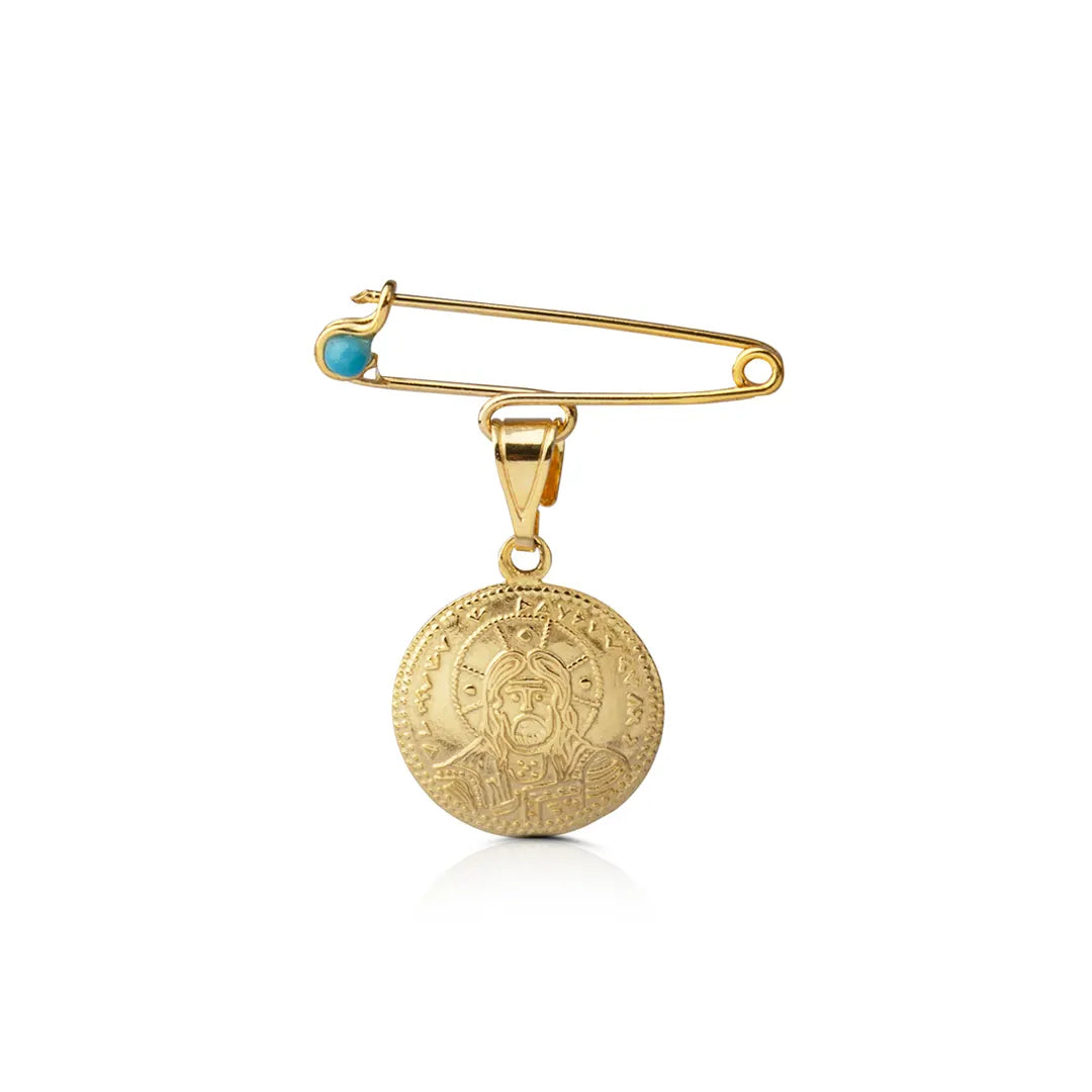 Konstantinato Safety Pin Necklace, Round Shape