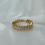 14K Yellow Gold Marquise LAB Diamonds Allover Ring