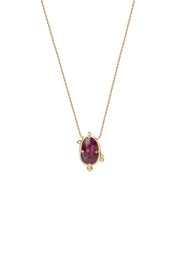 Burning Softly - Ruby Gold Necklace with Diamonds