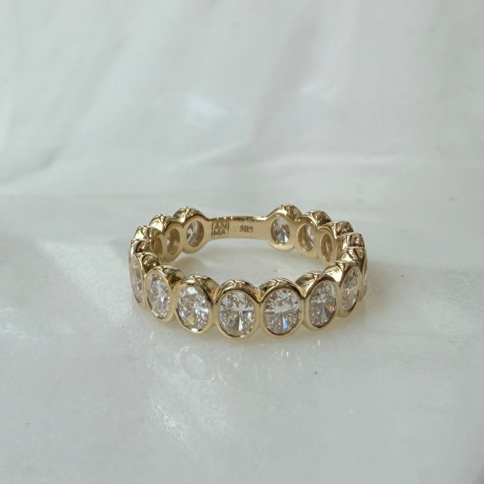 14K Yellow Gold Oval LAB Diamonds Allover Ring