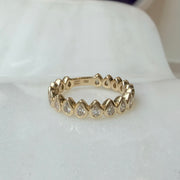 14K Yellow Gold Pear LAB Diamonds Allover Ring