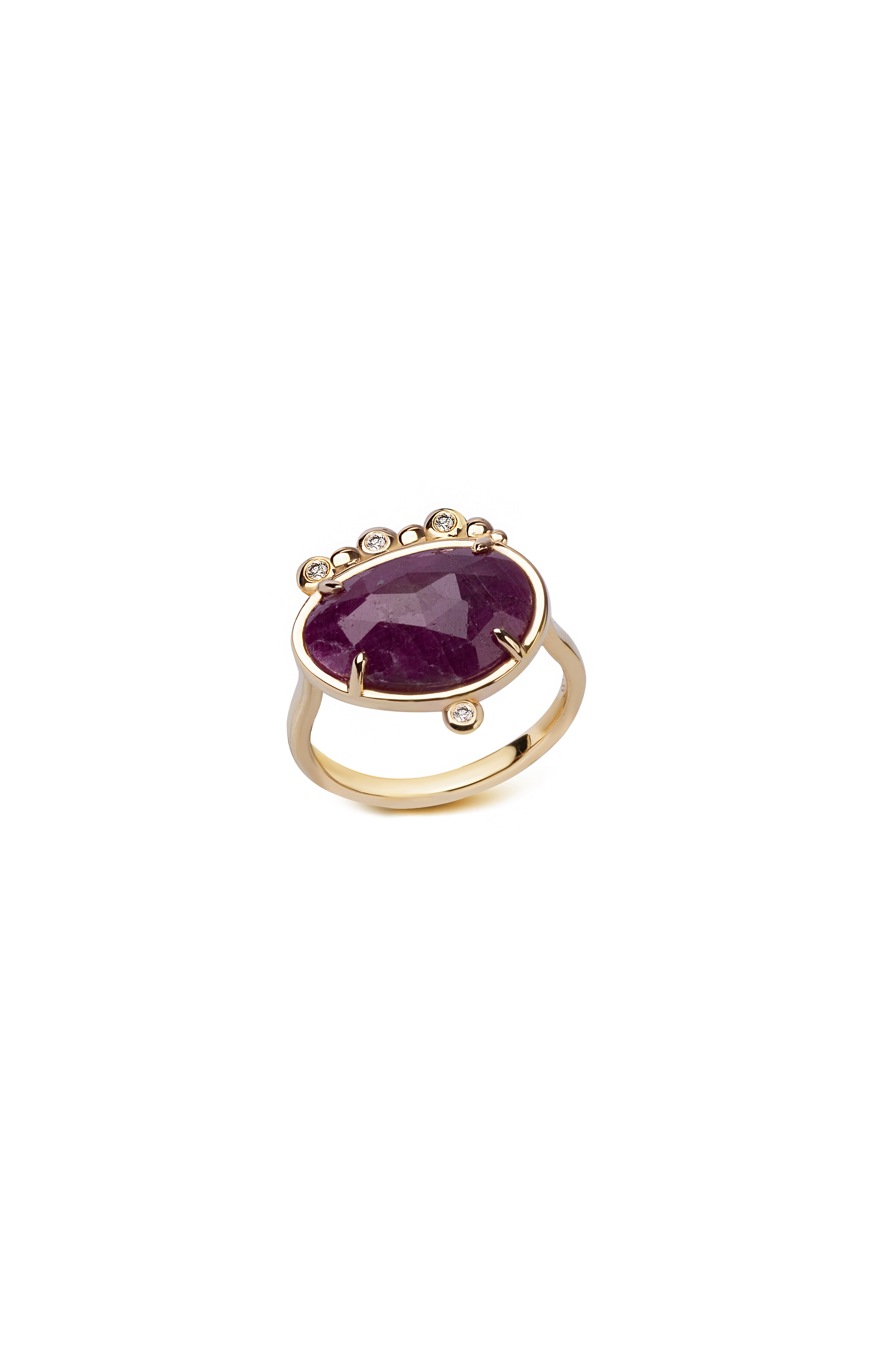 Ruby Pulse – 14K Gold Ring with Ruby & Diamonds