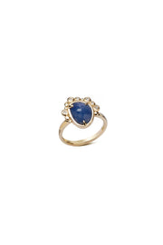 Velvet Tide  – 14K Gold Ring with Sapphire & Diamonds