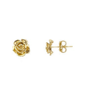 14K Gold Petite Rose Stud Earrings