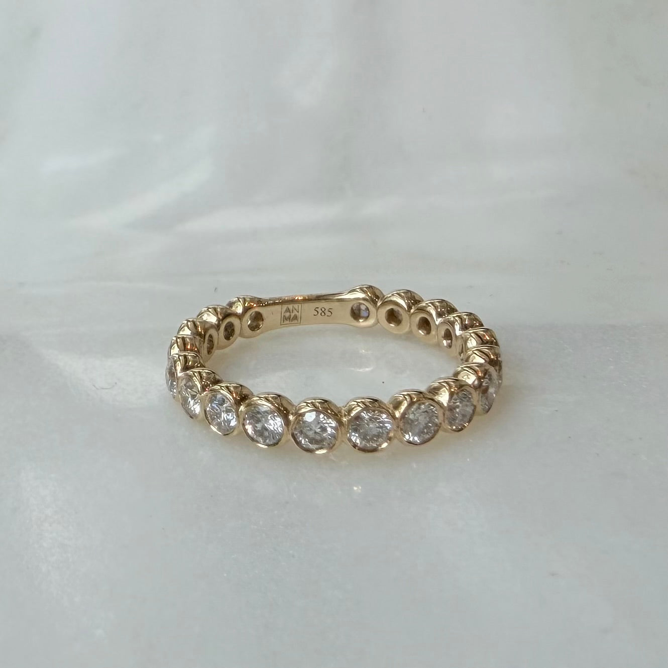 14K Yellow Gold Round LAB Diamonds Allover Ring