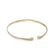 14K gold Thin Open Bracelet with 2 bold Dots
