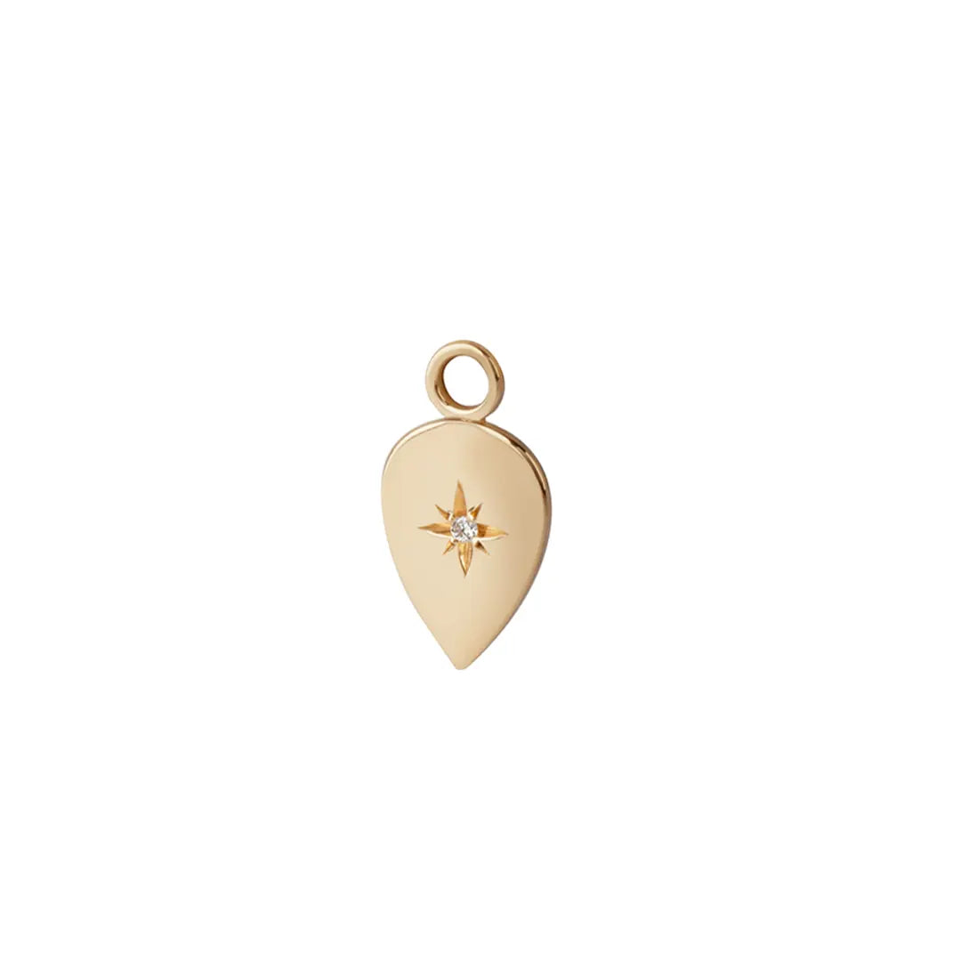 14K Gold Medium Drop Diamond Star Element