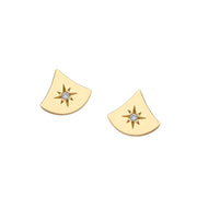 14K Gold Almost Triangle Diamond Star Earrings