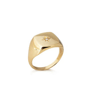 14K Gold Cushion Chevalier Ring