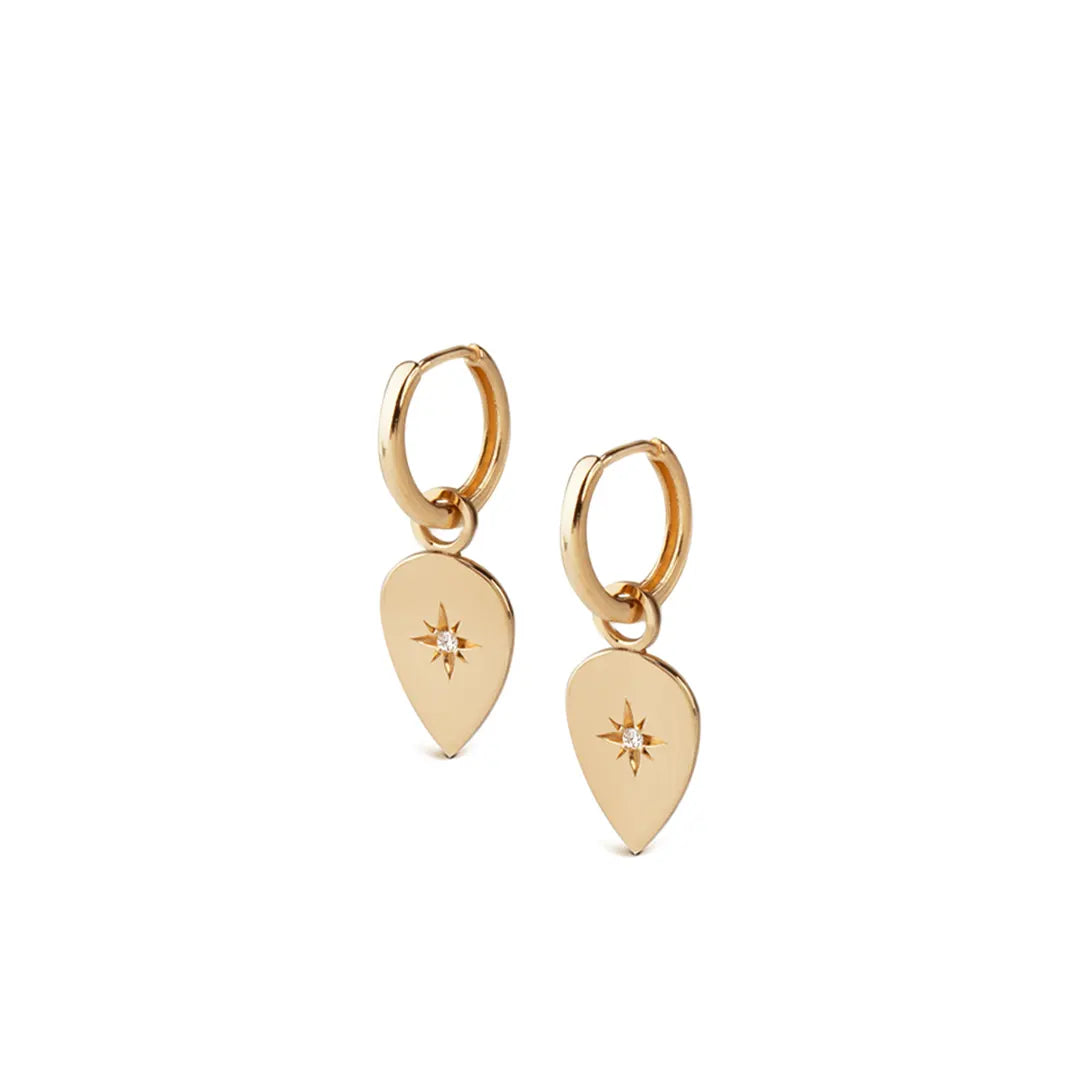 14K Gold Medium Drop Diamond Star Element