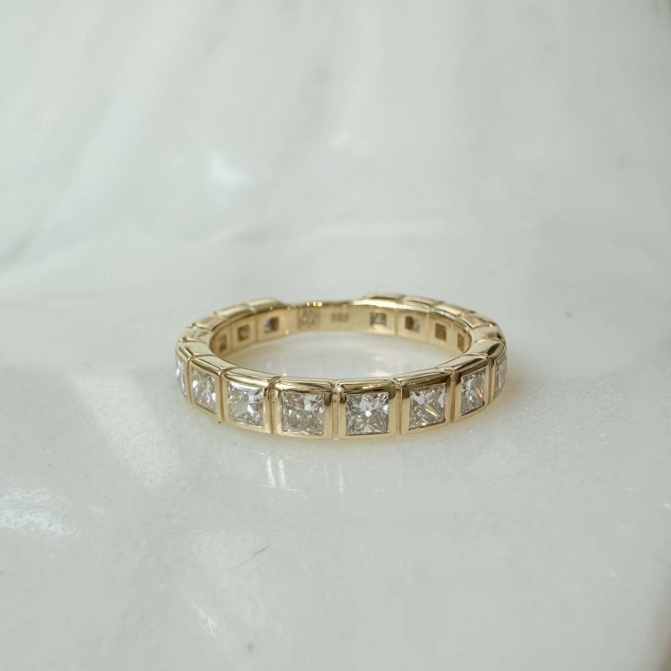 14K Yellow Gold Princess LAB Diamonds Allover Ring
