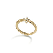 Herringbone Cross Diamond Ring