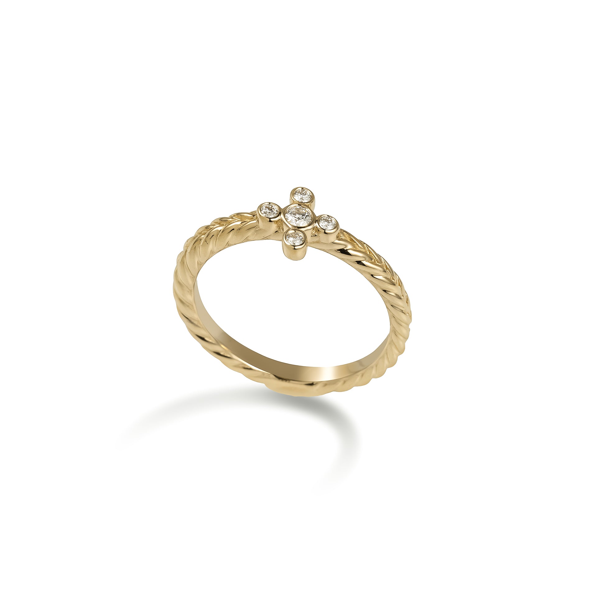 Herringbone Cross Diamond Ring