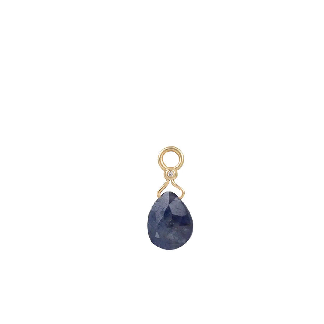 14Κ Gold motif with Sapphire Drop and Diamond
