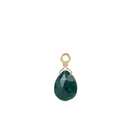 14Κ Gold motif with Dark Green Emerald Drop and Diamond