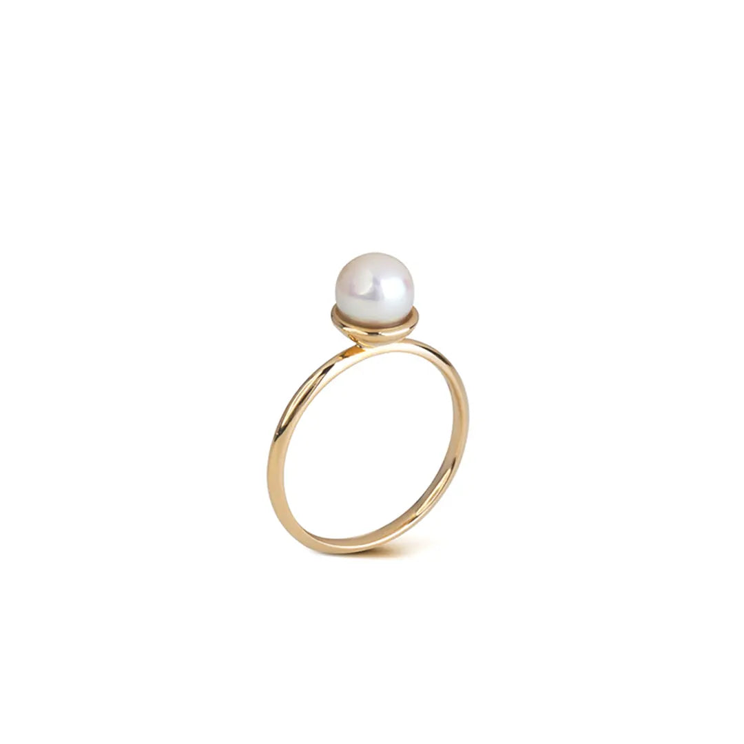 14K Gold round shape Pearl ring