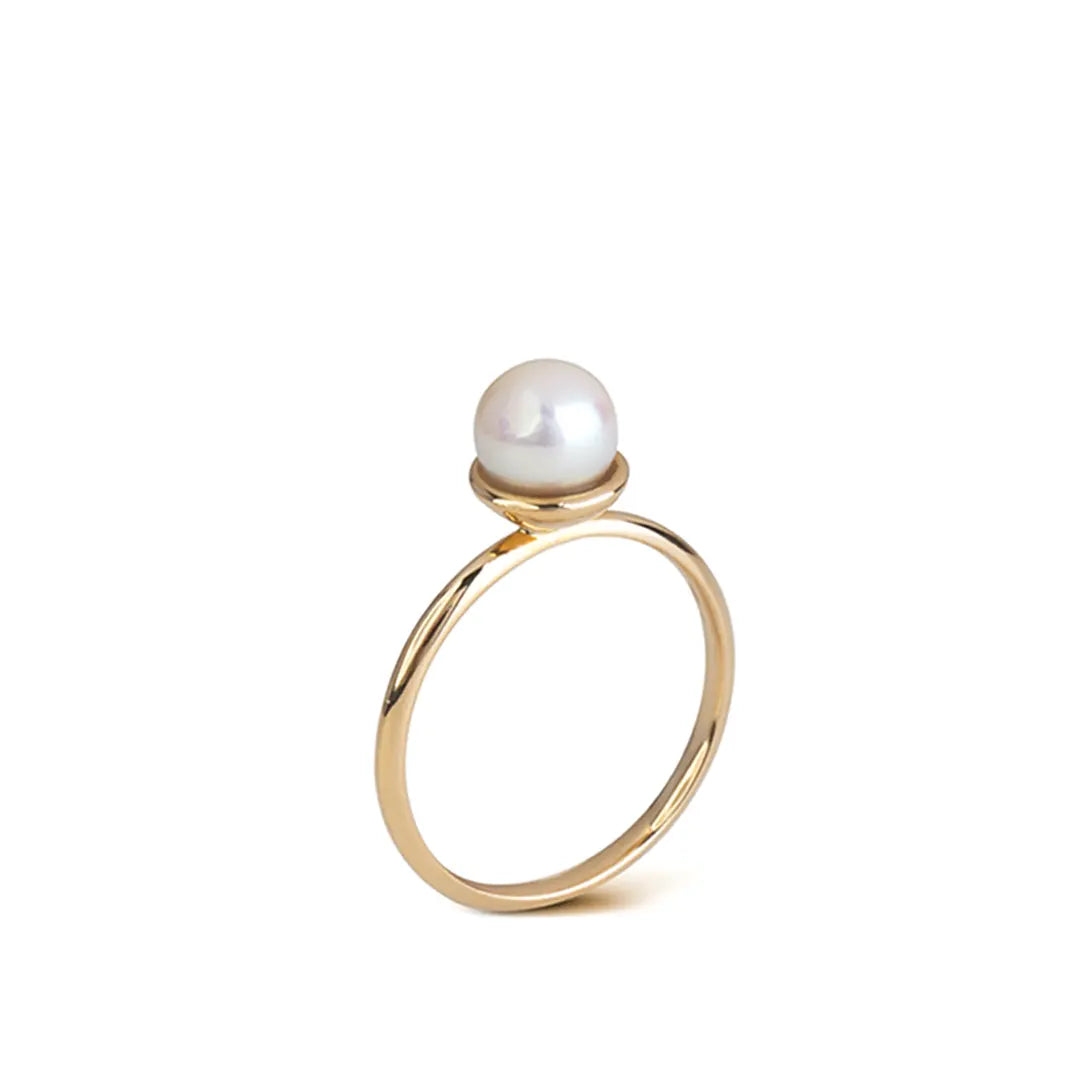 14K Gold round shape Pearl ring