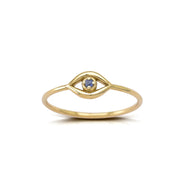 14K Gold Talisman Ring with Sapphire