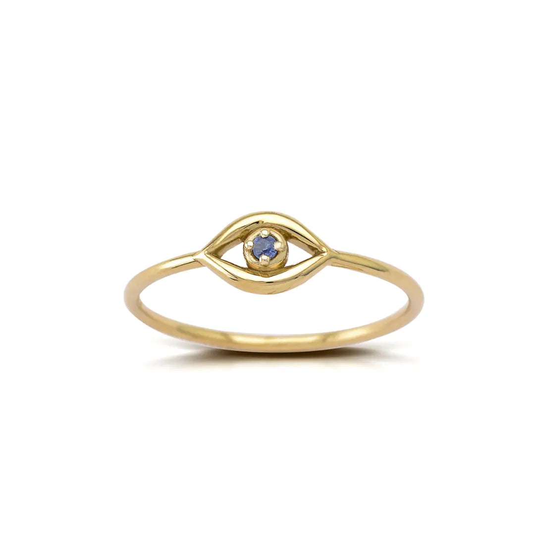 14K Gold Talisman Ring with Sapphire