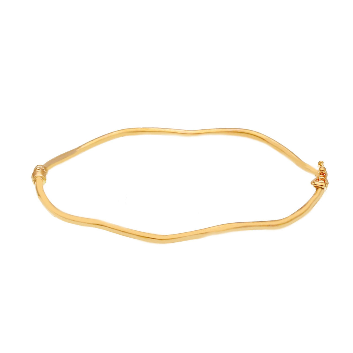 14K Gold Wave Bangle