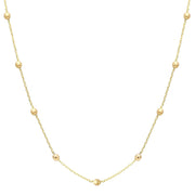 14K Gold Faceted Beaded Chain Necklace