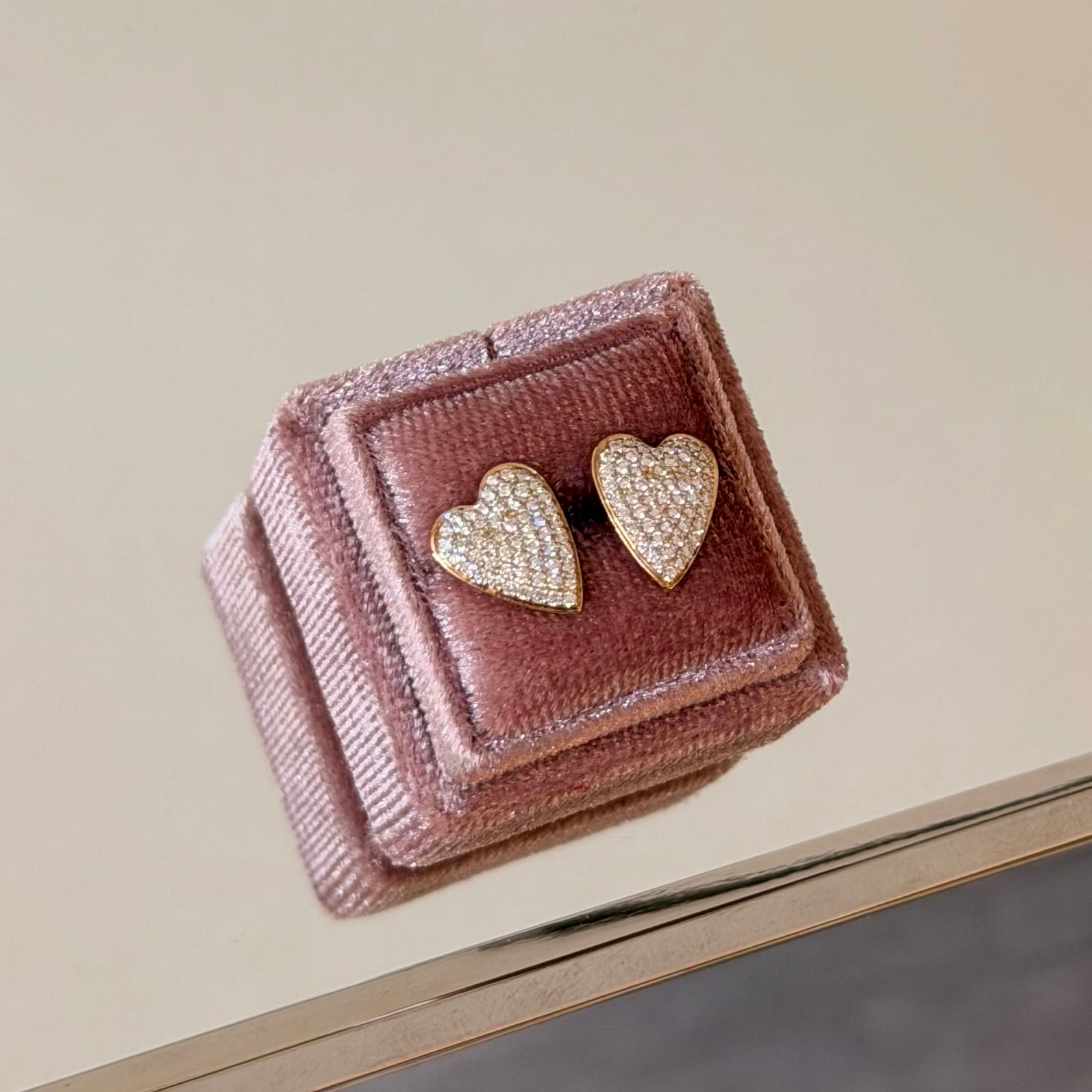 Pave Heart Earrings