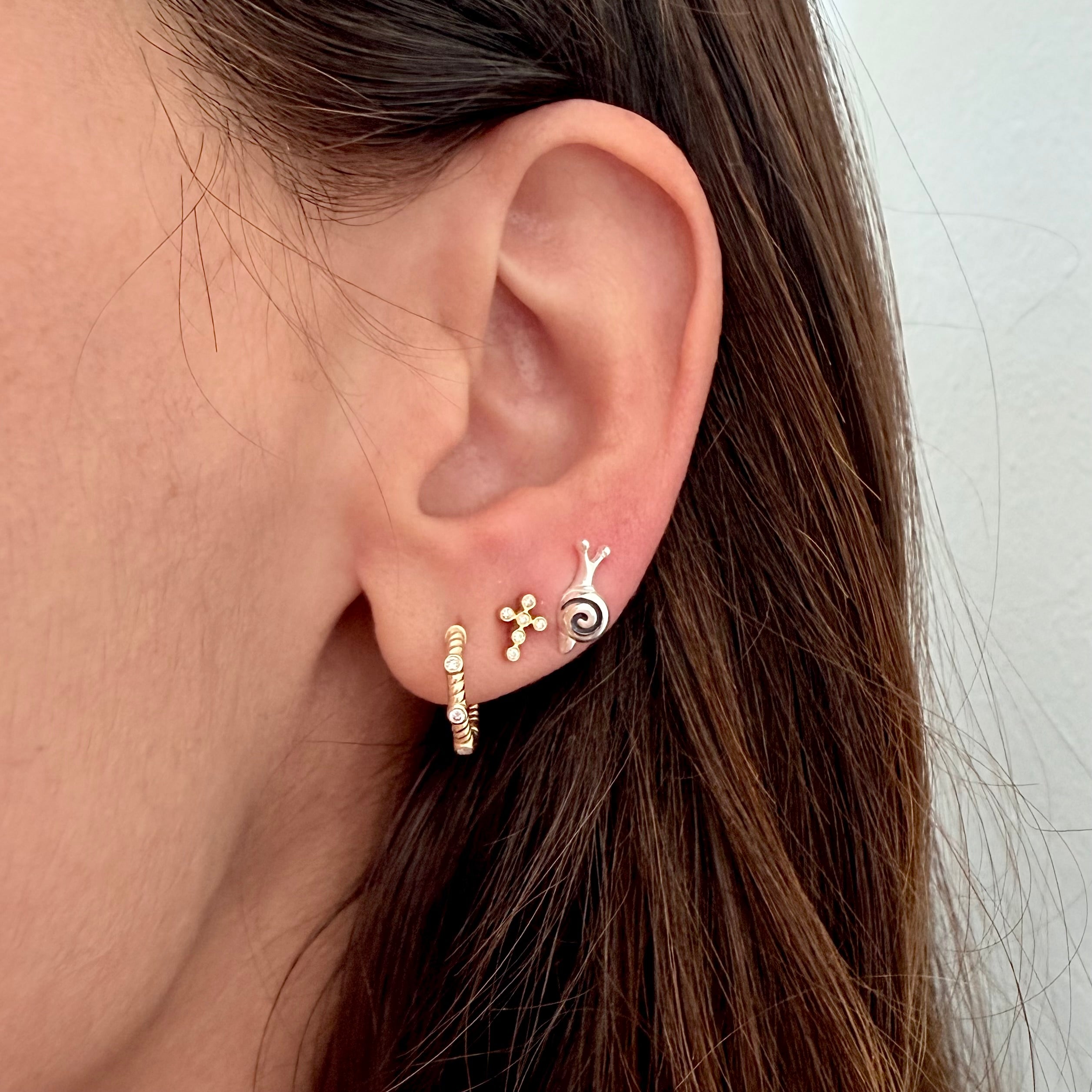 Silver Snail Studs
