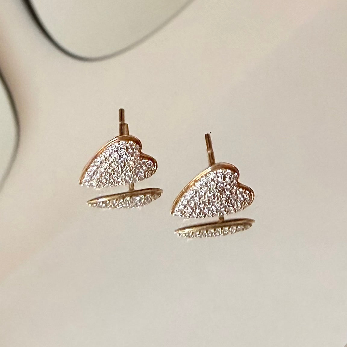 Pave Heart Earrings